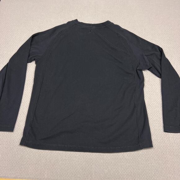Air Jordan Shirt Mens 2XL Black Thermal Waffle Knit Crew Neck Pullover Tee - Picture 2 of 8